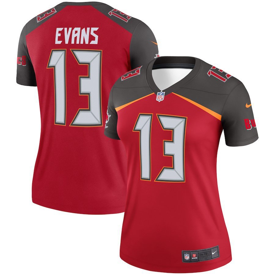 Women's Tampa Bay Buccaneers 13# Mike Evans Red Stitched Jersey