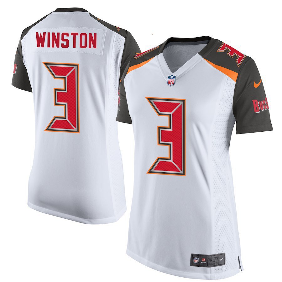 Women's Tampa Bay Buccaneers 3# Jameis Winston White Stitched Jersey