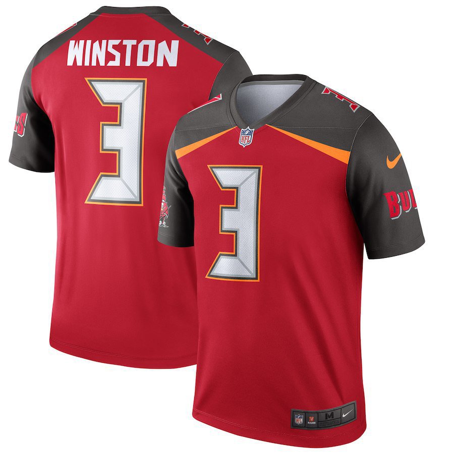 Men's Tampa Bay Buccaneers 3# Jameis Winston Game Red Stitched Jersey