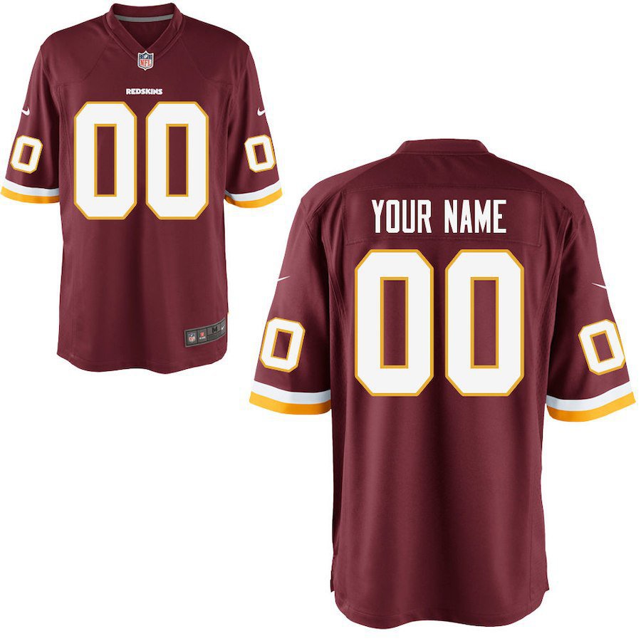 Men's Washington Redskins Custom Game Limied Red Stitched Jersey