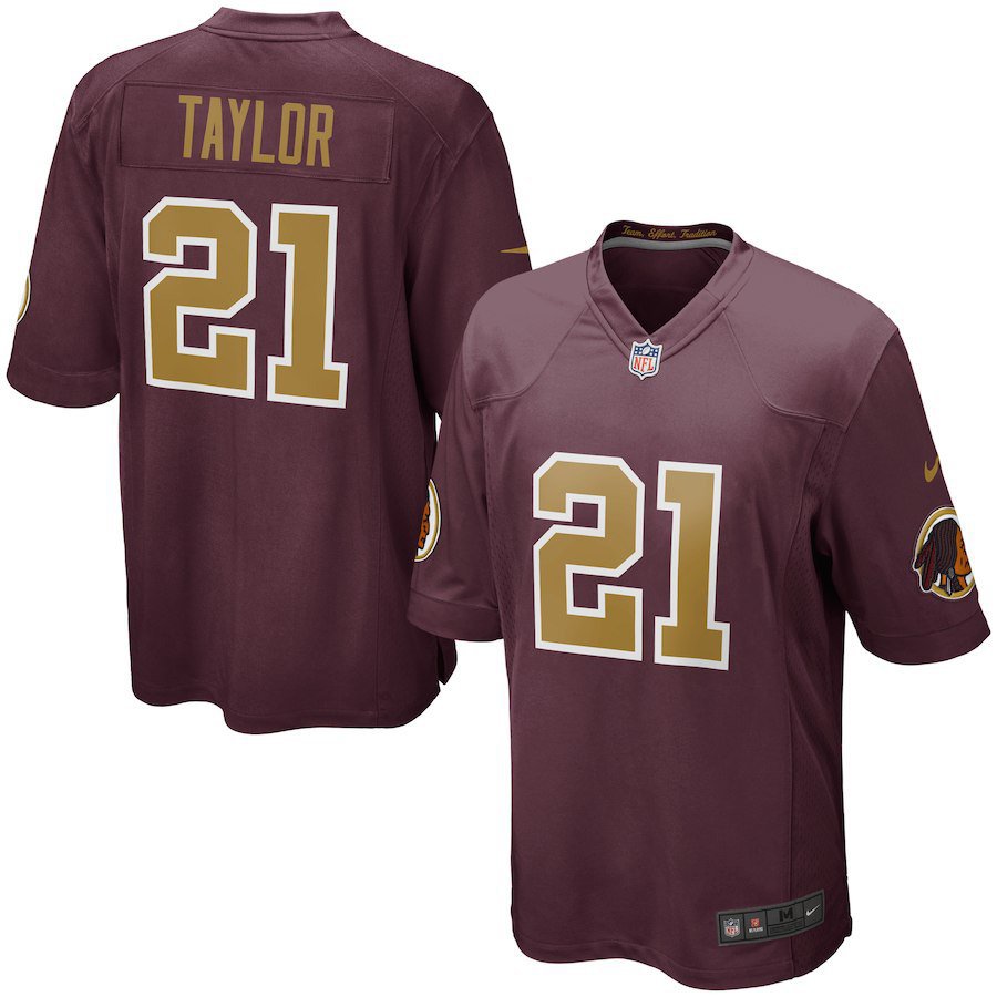 Men's Washington Redskins 21# Sean Taylor Game Burgundy Stitched Jersey