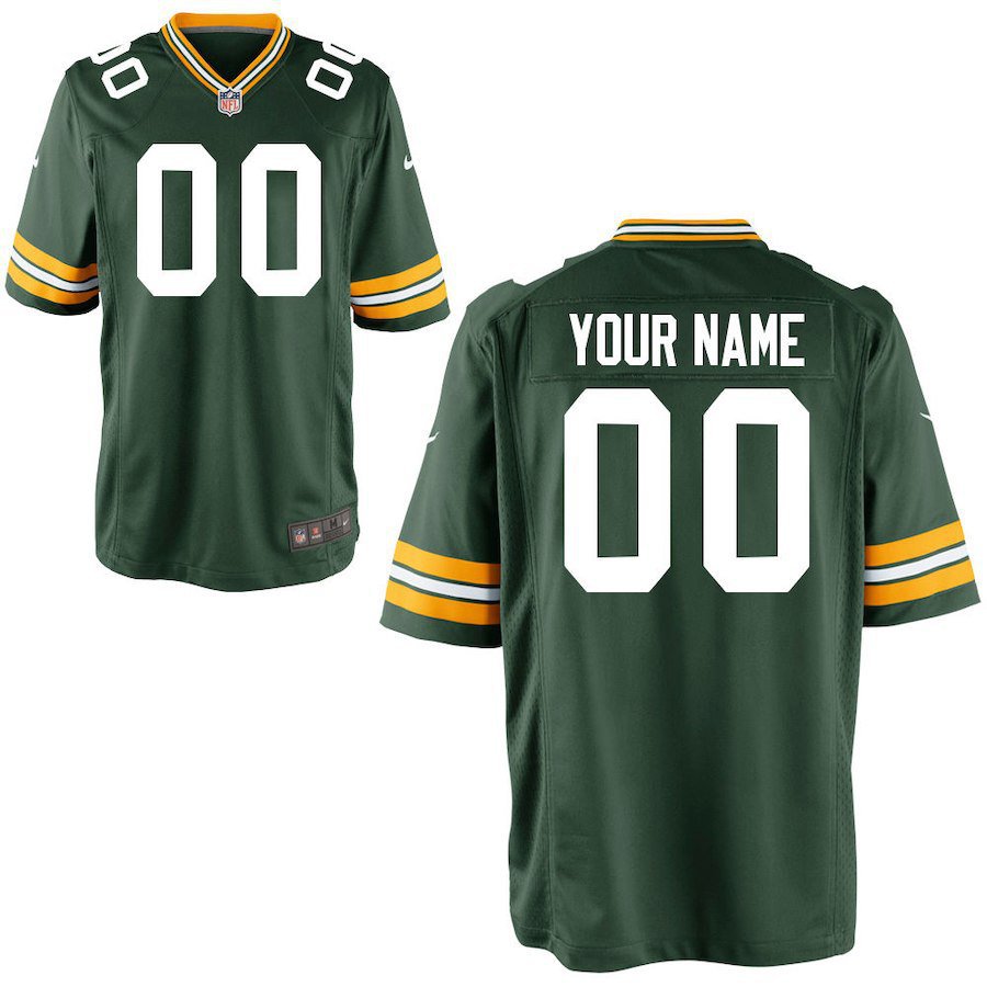 Men's Green Bay Packers Custom Name And Number Game Limied Green Stitched Jersey