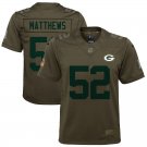 Youth Green Bay Packers 52# Clay Matthews Olive Stitched Jersey