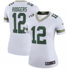 Women's Green Bay Packers 12# Aaron Rodgers White Stitched Jersey