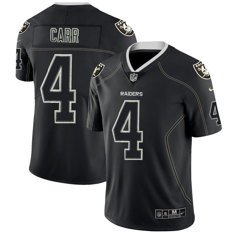 Men's Oakland Raiders 4# Derek Carr Black Limited Stitched Jersey