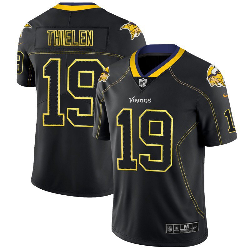 Men's Minnesota Vikings 19# Adam Thielen Black Limited Stitched Jersey