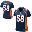 Women's Denver Broncos 58# Von Miller Navy Blue Stitched Jersey