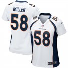 Women's Denver Broncos 58# Von Miller White Stitched Jersey