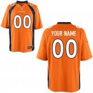 Men's Denver Broncos Custom Name And Number Game Limied Orange Stitched Jersey