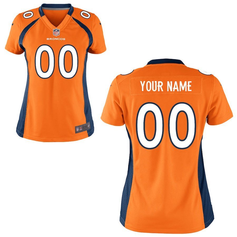 Women's Denver Broncos Custom Name And Number Game Limied Orange ...