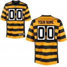 Men's Pittsburgh Steelers Custom Name And Number Game Limied Yellow Stripe Stitched Jersey
