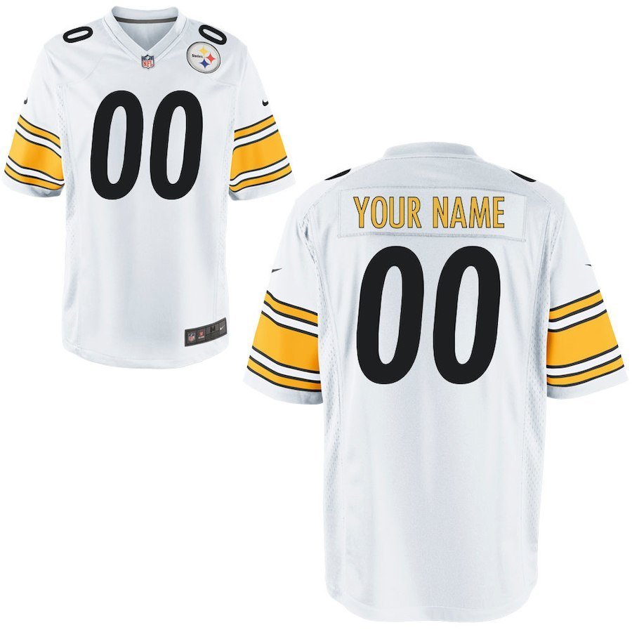 Men's Pittsburgh Steelers Custom Name And Number Game Limied White Stitched Jersey