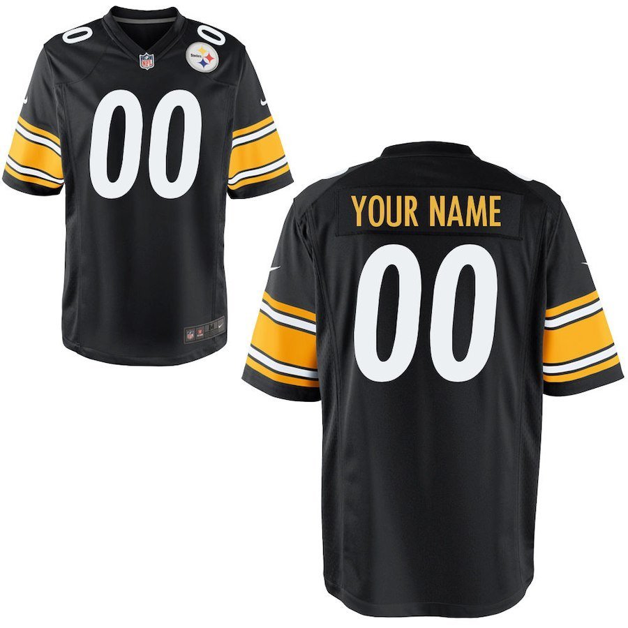 Men's Pittsburgh Steelers Custom Name And Number Game Limied Black Stitched Jersey
