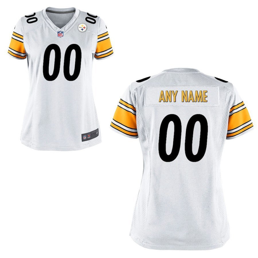 Women's Pittsburgh Steelers Custom Name And Number Game Limied White Stitched Jersey