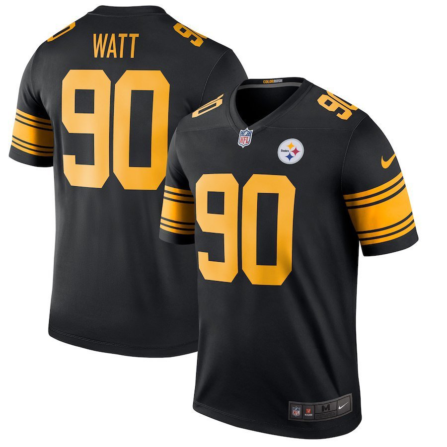 Men's Pittsburgh Steelers 90# T.J. Watt Limited Black Stitched Jersey