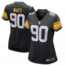 Women's Pittsburgh Steelers 90# T.J. Watt Black Stitched Jersey