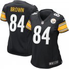 Women's Pittsburgh Steelers 84# Antonio Brown Black Stitched Jersey