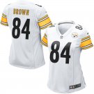 Women's Pittsburgh Steelers 84# Antonio Brown White Stitched Jersey