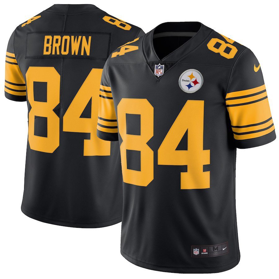 Men's Pittsburgh Steelers 84# Antonio Brown Limited Black Stitched Jersey