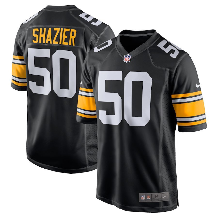 Men's Pittsburgh Steelers 50# Ryan Shazier Game Black Stitched Jersey