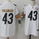 Men's Pittsburgh Steelers 43# Troy Polamalu White Stitched Jersey