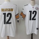 Men's Pittsburgh Steelers 12# Terry Bradshaw White Stitched Jersey