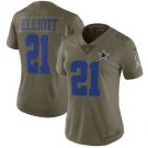 Womens Dallas Cowboys 21# Ezekiel Elliott Limited Brown Stitched Jersey