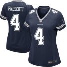 Womens Dallas Cowboys 4# Dak Prescott Limited Blue Stitched Jersey