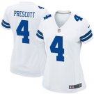 Womens Dallas Cowboys 4# Dak Prescott Limited White Stitched Jersey