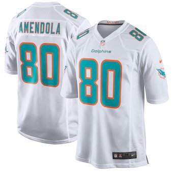 Mens Miami Dolphins 80# Danny Amendola Limited White Stitched Jersey