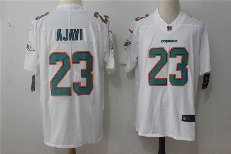 Mens Miami Dolphins 23# Jay Ajayi Limited White Stitched Jersey