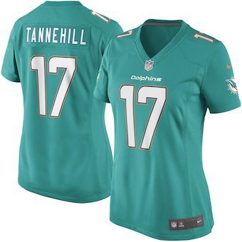 Womens Miami Dolphins 17# Ryan Tannehill Limited Blue Stitched Jersey