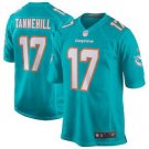 Mens Miami Dolphins 17# Ryan Tannehill Game Aqua Stitched Jersey