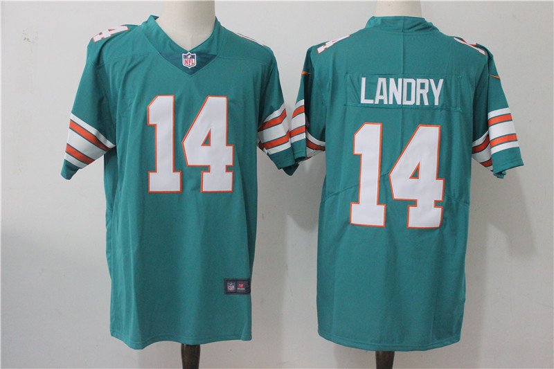 Mens Miami Dolphins 14# Jarvis Landry Limited Blue Stitched Jersey