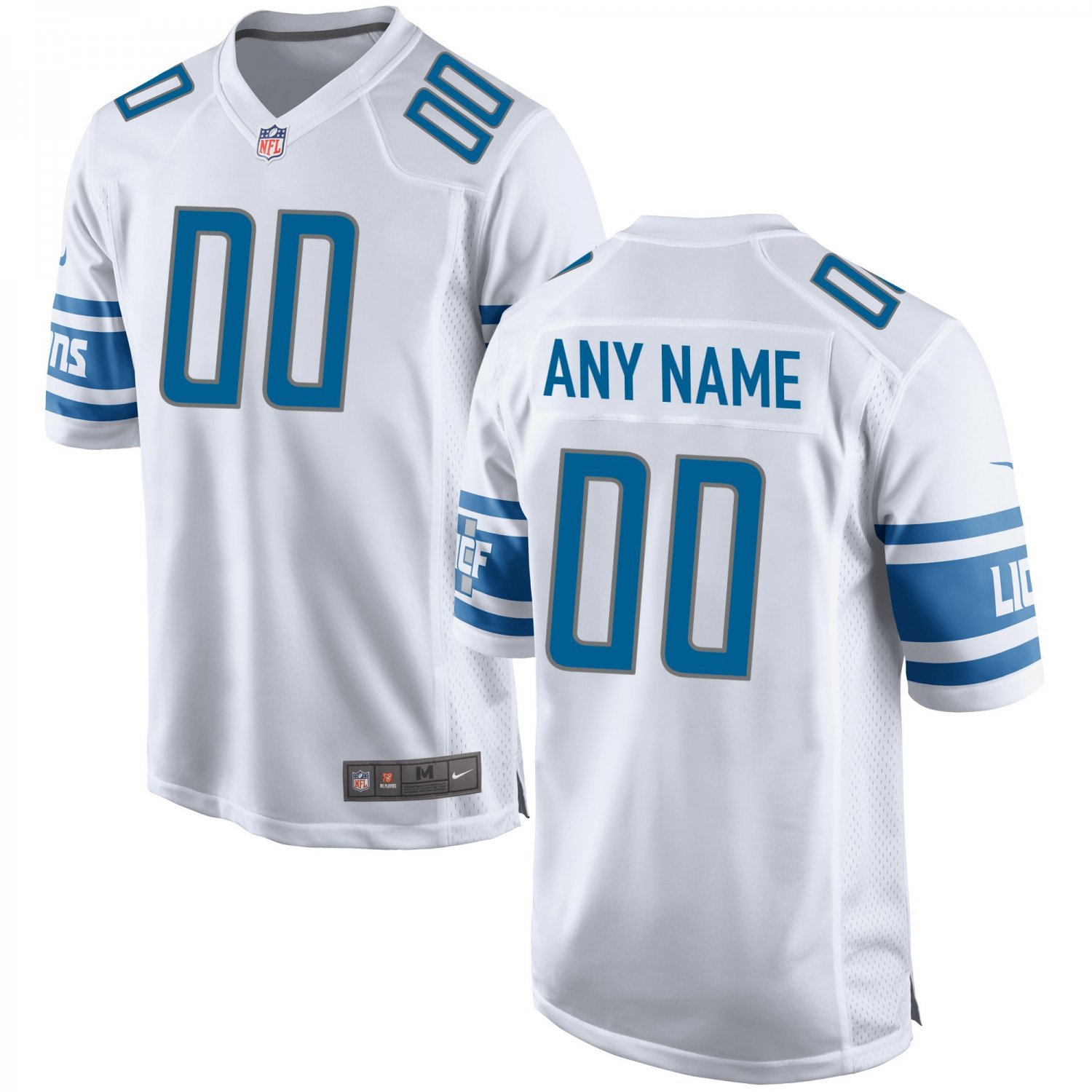 Mens Detroit Lions Custom Name And Number Game Limied White Stitched Jersey