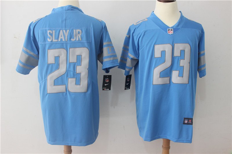 Mens Detroit Lions 23# Darius Slay Jr Blue Stitched Jersey