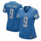 Womens Detroit Lions 9# Matthew Stafford Blue LT Stitched Jersey