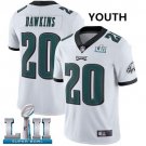 Youth Eagles 20# Brian Dawkins White Super Bowl LII Stitched Jersey