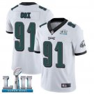 Mens Eagles 91# Fletcher Cox White Super Bowl LII Game Stitched Jersey