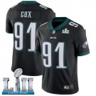 Mens Eagles 91# Fletcher Cox Black Super Bowl LII Game Stitched Jersey