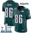 Youth Eagles 86# Zach Ertz Green Super Bowl LII Game Stitched Jersey