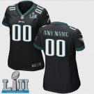 Womens Eagles Custom Name And Number Game Limied Black Super Bowl LII Stitched Jersey