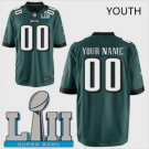 Youth Eagles Custom Name And Number Game Limied Green Super Bowl LII Stitched Jersey