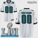 Youth Eagles Custom Name And Number Game Limied White Super Bowl LII Stitched Jersey