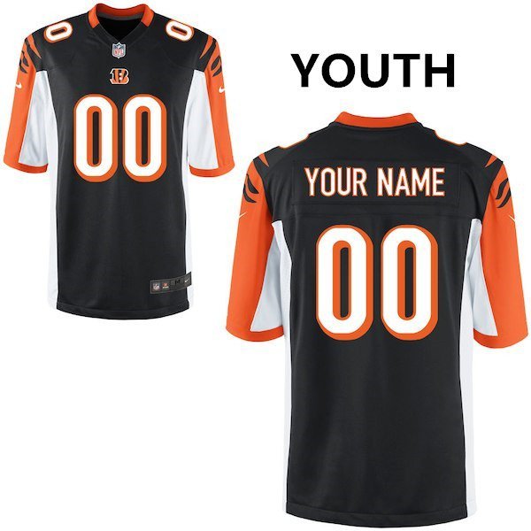 Youth Cincinnati Bengals Custom Name And Number Game Limied Black Stitched Jersey