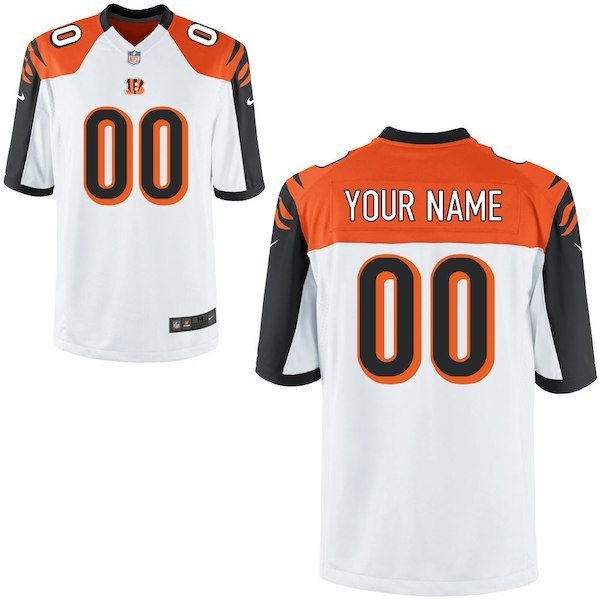 Mens Cincinnati Bengals Custom Name And Number Game Limied White Stitched Jersey