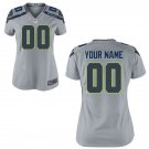 Womens Seattle Seahawks Custom Name And Number Game Limied Gray Stitched Jersey