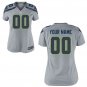 Womens Seattle Seahawks Custom Name And Number Game Limied Gray Stitched Jersey