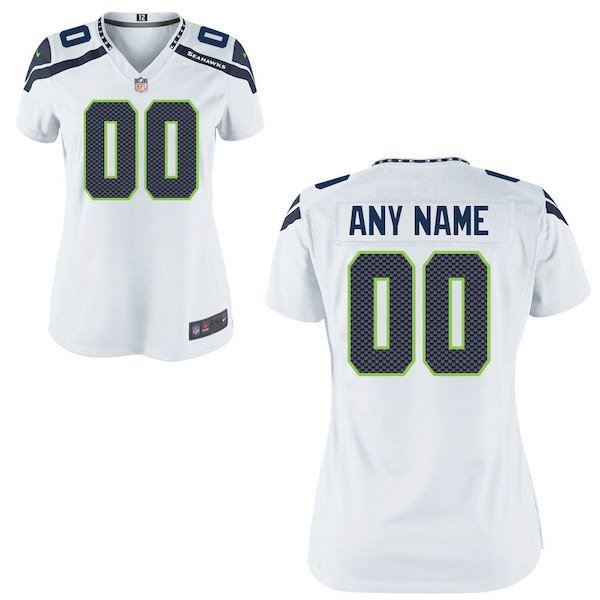 Womens Seattle Seahawks Custom Name And Number Game Limied White Stitched Jersey