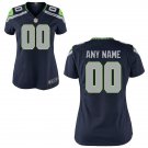 Womens Seattle Seahawks Custom Name And Number Game Limied Navy Stitched Jersey